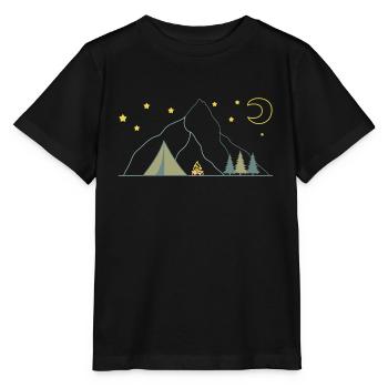 In den Bergen Zelten - Stanley/Stella Kinder T-Shirt MINI CREATOR  - Schwarz - Vorne - Mikhail (115cm)