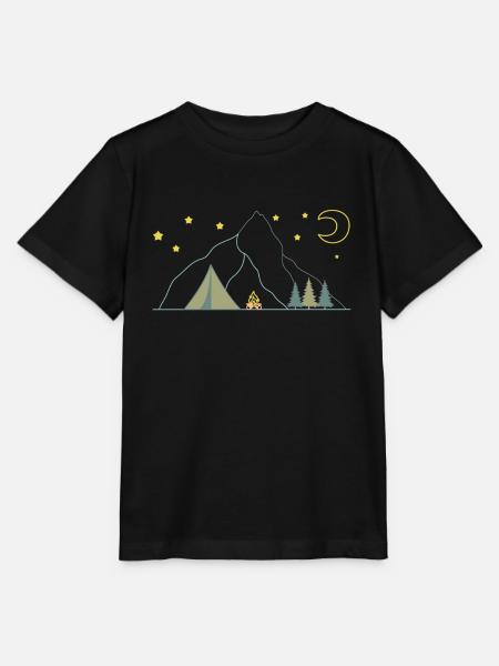 In den Bergen Zelten - Stanley/Stella Kinder T-Shirt MINI CREATOR - Schwarz