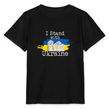 Ukraine Je suis aux côtés de l’Ukraine - T-shirt bio MINI CREATOR Stanley/Stella Enfant - noir - Devant - Mikhail (115cm)