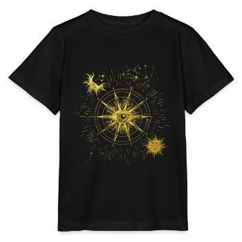 Tous voyant l’œil Symbole spirituel Lune Soleil - T-shirt bio MINI CREATOR Stanley/Stella Enfant - noir - Devant - Mikhail (115cm)