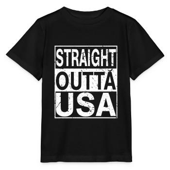 USA Straight outta USA - Stanley/Stella MINI CREATOR Kids’ T-Shirt - black - Front - Mikhail (115cm)