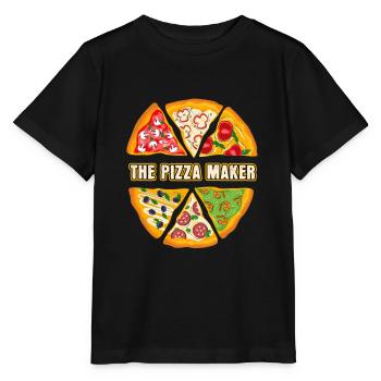 La pizza Pizza Baker - T-shirt bio MINI CREATOR Stanley/Stella Enfant - noir - Devant - Mikhail (115cm)
