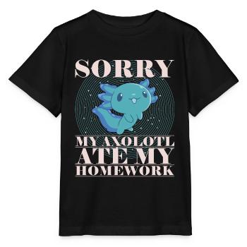 Axolotl Amphibie Lurch Salamander - Stanley/Stella Kinder T-Shirt MINI CREATOR  - Schwarz - Vorne - Mikhail (115cm)