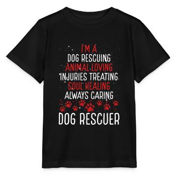 Dog Rescuer Appreciaton Rescue Dog Dad Animal - Stanley/Stella MINI CREATOR Kids’ T-Shirt - black - Front - Mikhail (115cm)