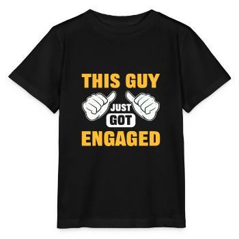 This Guy Just Got Engaged Engagements - Stanley/Stella Kinder T-Shirt MINI CREATOR  - Schwarz - Vorne - Mikhail (115cm)