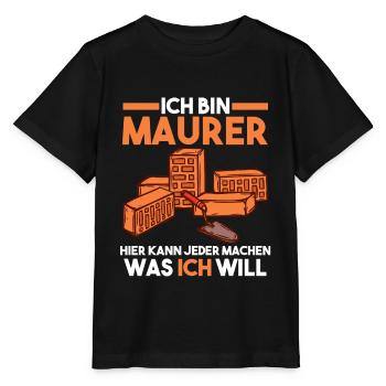 Maurer - Stanley/Stella Kinder T-Shirt MINI CREATOR  - Schwarz - Vorne - Mikhail (115cm)