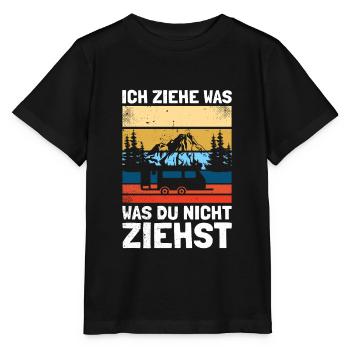 Ich ziehe was was du nicht ziehst Wohnwagen Camper - Stanley/Stella Kinder T-Shirt MINI CREATOR  - Schwarz - Vorne - Mikhail (115cm)
