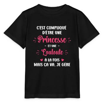 C est compliqué princesse et Louloute - T-shirt bio MINI CREATOR Stanley/Stella Enfant - noir - Devant - Mikhail (115cm)