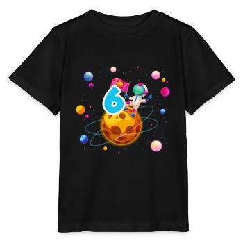 6. Geburtstag Jungen 6 Jahre Planeten Geburtstag - Stanley/Stella Kinder T-Shirt MINI CREATOR  - Schwarz - Vorne - Mikhail (115cm)