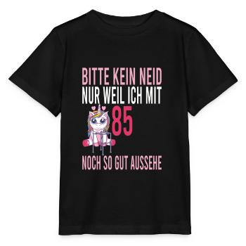 85 Jahre kein Neid Einhorn 85 Geburtstag - Stanley/Stella Kinder T-Shirt MINI CREATOR  - Schwarz - Vorne - Mikhail (115cm)