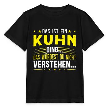 Familienname Kuhn - für Familie Kuhn - Stanley/Stella Kinder T-Shirt MINI CREATOR  - Schwarz - Vorne - Mikhail (115cm)