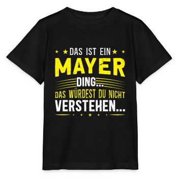 Familienname Mayer - für Familie Mayer - Stanley/Stella Kinder T-Shirt MINI CREATOR  - Schwarz - Vorne - Mikhail (115cm)