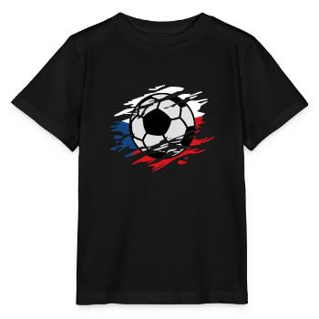 Tschechische Republik Fußball Tschechische Flagge - Stanley/Stella Kinder T-Shirt MINI CREATOR  - Schwarz - Vorne - Mikhail (115cm)