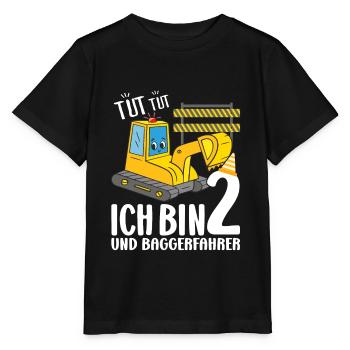 Geburtstag Bagger 2 Jahre Bagger Party Geschenk - Stanley/Stella Kinder T-Shirt MINI CREATOR  - Schwarz - Vorne - Mikhail (115cm)