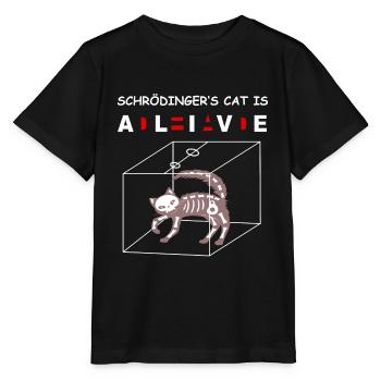 Le chat Schrödingers est mort / vivant - T-shirt bio MINI CREATOR Stanley/Stella Enfant - noir - Devant - Mikhail (115cm)