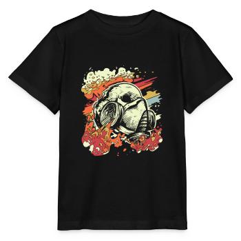 Skull Mask Spray Painter Graffiti Peinture au pistolet - T-shirt bio MINI CREATOR Stanley/Stella Enfant - noir - Devant - Mikhail (115cm)