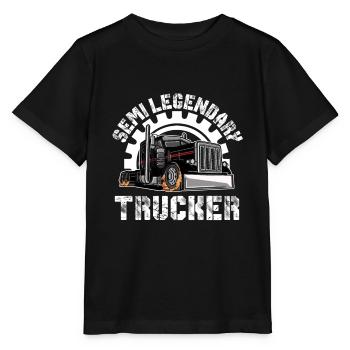 LKW Fahrer Lastwagenfahrer Fernfahrer Trucker - Stanley/Stella Kinder T-Shirt MINI CREATOR  - Schwarz - Vorne - Mikhail (115cm)