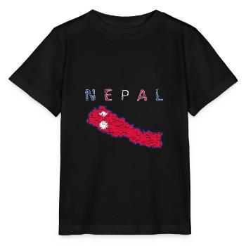 Nepal Map Flag Kathmandu Himalaya - Stanley/Stella MINI CREATOR Kids’ T-Shirt - black - Front - Mikhail (115cm)