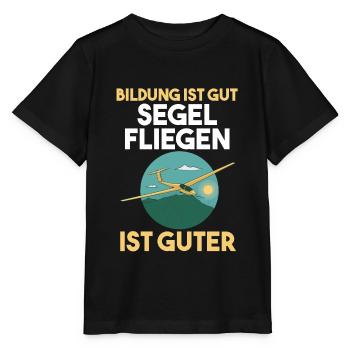 Segelfliegen Segelflieger - Stanley/Stella Kinder T-Shirt MINI CREATOR  - Schwarz - Vorne - Mikhail (115cm)