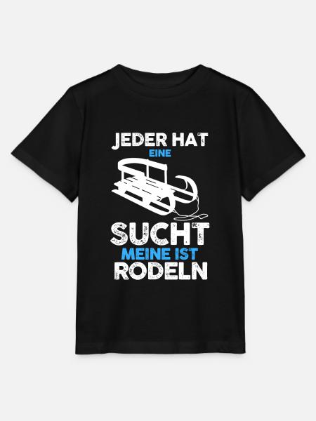 Wintersport Schlitten Rodeln - Stanley/Stella Kinder T-Shirt MINI CREATOR  - Schwarz