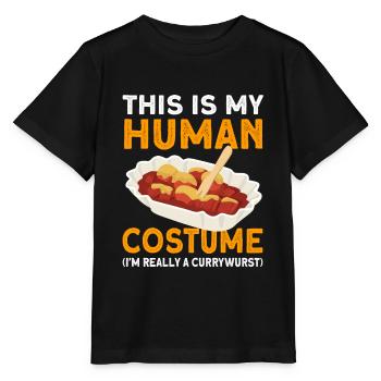 Currywurst Saucisse comestible Cadeau - T-shirt bio MINI CREATOR Stanley/Stella Enfant - noir - Devant - Mikhail (115cm)