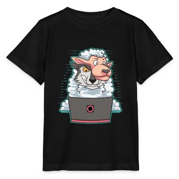 Hacker Wolf im Schafspelz Cybersicherheit - Stanley/Stella Kinder T-Shirt MINI CREATOR  - Schwarz - Vorne - Mikhail (115cm)