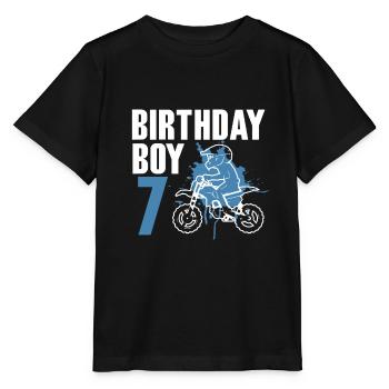 Anniversaire Garçon 7ème Anniversaire Moto Motocross - T-shirt bio MINI CREATOR Stanley/Stella Enfant - noir - Devant - Mikhail (115cm)