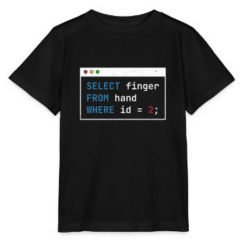 Hacking Code Cybersicherheit Ausgewählter Finger Hacker - Stanley/Stella Kinder T-Shirt MINI CREATOR  - Schwarz - Vorne - Mikhail (115cm)