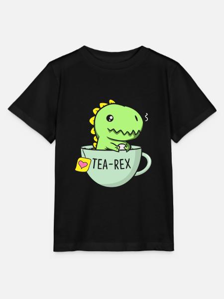 Tea Rex Dinosaurier Tyrannosaurus Rex Teetasse Tee - Stanley/Stella Kinder T-Shirt MINI CREATOR - Schwarz