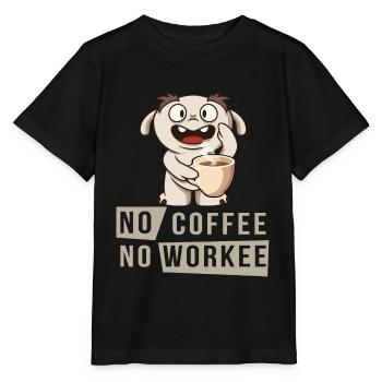 Pas de café Pas de Workee - pas de café pas de travail - T-shirt bio MINI CREATOR Stanley/Stella Enfant - noir - Devant - Mikhail (115cm)