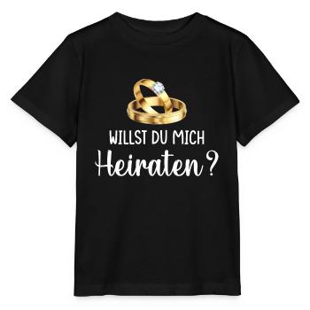 Willst du mich heiraten - Stanley/Stella Kinder T-Shirt MINI CREATOR  - Schwarz - Vorne - Mikhail (115cm)