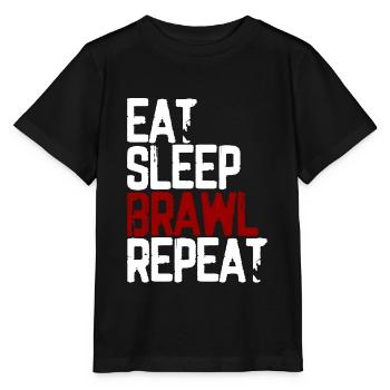 Eat Sleep Brawl Repeat Gamer - Stanley/Stella MINI CREATOR Kids’ T-Shirt - black - Front - Mikhail (115cm)