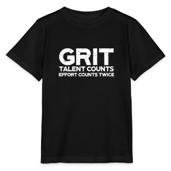 Inspirational Grit Effort Counts Twice - Grit - Stanley/Stella MINI CREATOR Kids’ T-Shirt - black - Front - Mikhail (115cm)