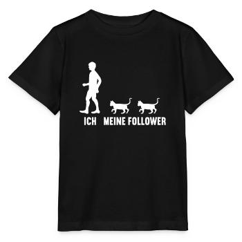 Ich und meine Follower Katze Mieze Kätzchen Katzen - Stanley/Stella Kinder T-Shirt MINI CREATOR  - Schwarz - Vorne - Mikhail (115cm)