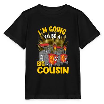 Going To Be A Big Cousin Racing tractor - Stanley/Stella Kinder T-Shirt MINI CREATOR  - Schwarz - Vorne - Mikhail (115cm)