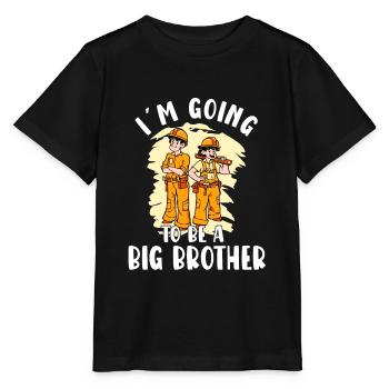 Promoted to Big Brother Construction worker - Stanley/Stella Kinder T-Shirt MINI CREATOR  - Schwarz - Vorne - Mikhail (115cm)
