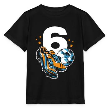 6. Geburtstagsshirt Fussball Jungen 6 Jahre Fußbal - Stanley/Stella Kinder T-Shirt MINI CREATOR  - Schwarz - Vorne - Mikhail (115cm)