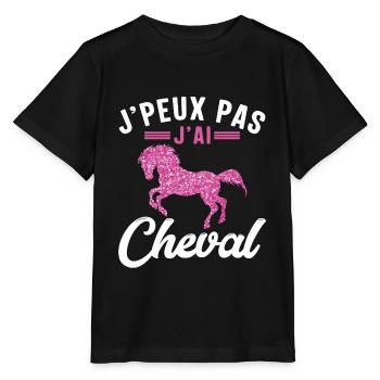 Je Peux Pas J'ai Cheval - T-shirt bio MINI CREATOR Stanley/Stella Enfant - noir - Devant - Mikhail (115cm)