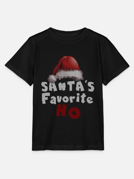 Santa's Favorite Ho Funny Girls Christmas - Stanley/Stella MINI CREATOR Kids’ T-Shirt - black