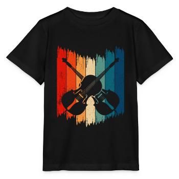 Vintage Kontrabass Retro Kontrabass - Stanley/Stella Kinder T-Shirt MINI CREATOR  - Schwarz - Vorne - Mikhail (115cm)