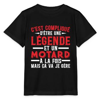 Je Suis Une Légende Et Un Motard - T-shirt bio MINI CREATOR Stanley/Stella Enfant - noir - Devant - Mikhail (115cm)