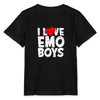 Ich liebe Emo Boys Heart - Cute Charming Men Women - Stanley/Stella Kinder T-Shirt MINI CREATOR  - Schwarz - Vorne - Mikhail (115cm)