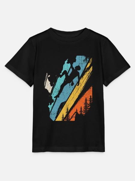 Vintage Bergsteiger Klettern Kletterer Bouldering - Stanley/Stella Kinder T-Shirt MINI CREATOR  - Schwarz