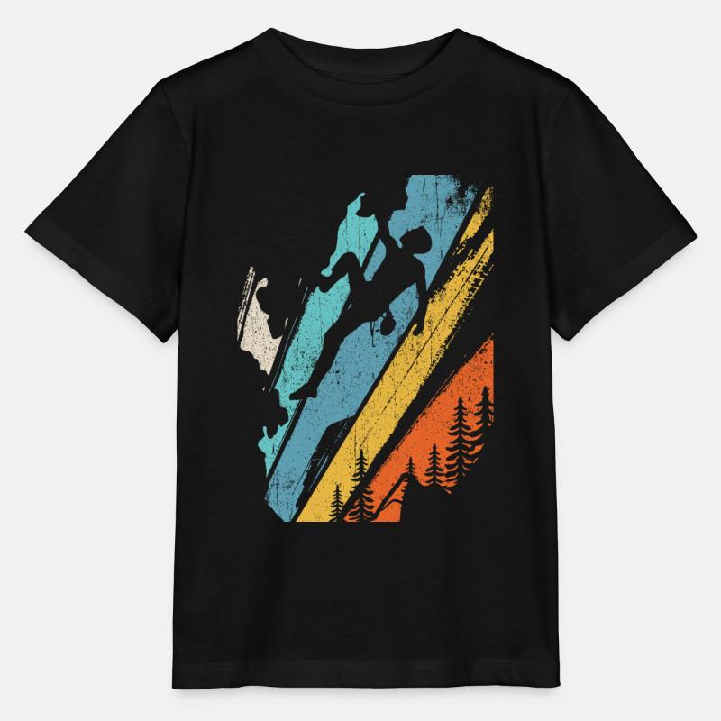 Vintage Bergsteiger Klettern Kletterer Bouldering - Stanley/Stella Kinder T-Shirt MINI CREATOR  - Schwarz