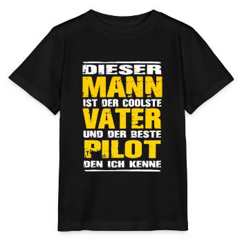 Pilot - Stanley/Stella Kinder T-Shirt MINI CREATOR  - Schwarz - Vorne - Mikhail (115cm)