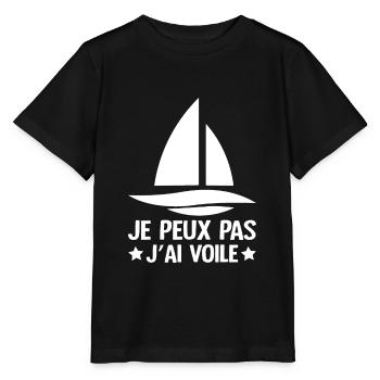 Je Peux Pas J'ai Voile - T-shirt bio MINI CREATOR Stanley/Stella Enfant - noir - Devant - Mikhail (115cm)