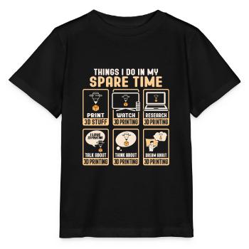 3D-printontwerp voor een 3D-printerventilator - Stanley/Stella Kinder-T-shirt MINI CREATOR  - zwart - Voor - Mikhail (115cm)