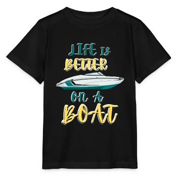 Boot Regatta . Motorboot Motoryacht . Yacht Segeln - Stanley/Stella Kinder T-Shirt MINI CREATOR  - Schwarz - Vorne - Mikhail (115cm)