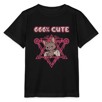 666% Cute kawaii Satanic Goth - Stanley/Stella Kinder T-Shirt MINI CREATOR  - Schwarz - Vorne - Mikhail (115cm)