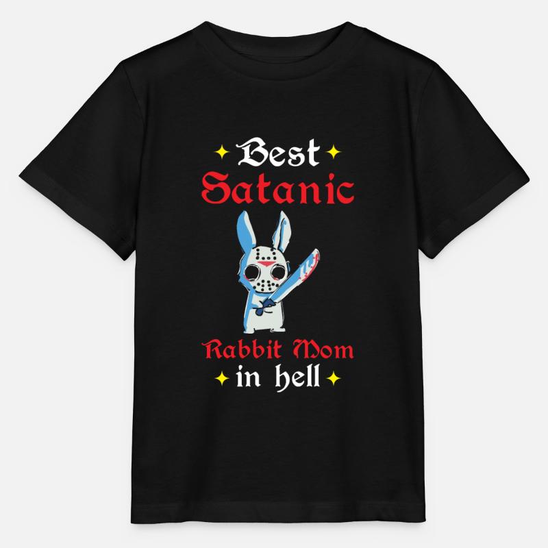 Lapin Mama en Enfer Gothique Lapin Maléfique - T-shirt bio MINI CREATOR Stanley/Stella Enfant - noir